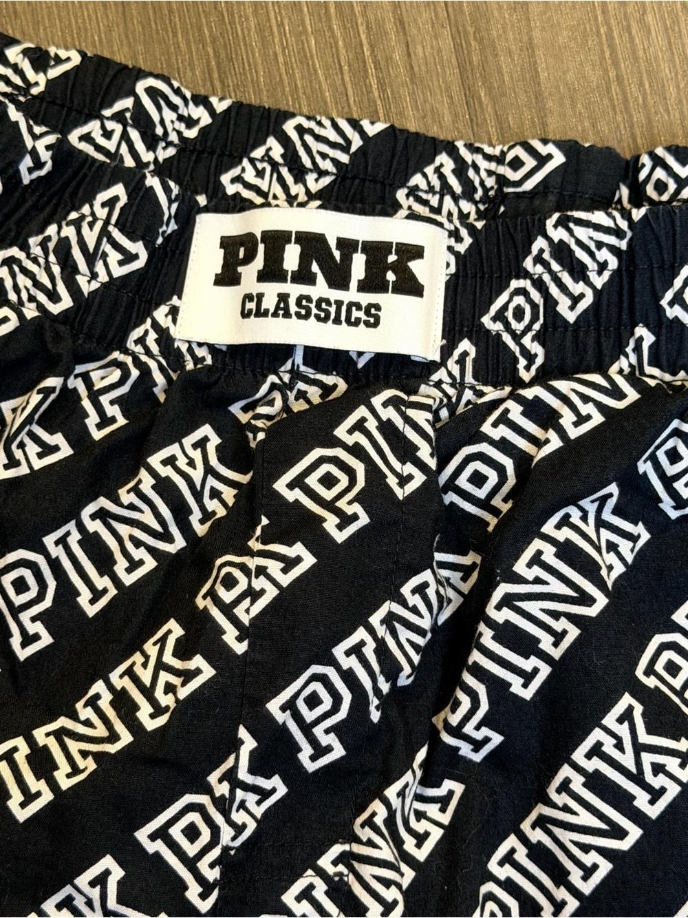 PINK Victoria's Secret Black & White Logo High-Waist Shorts